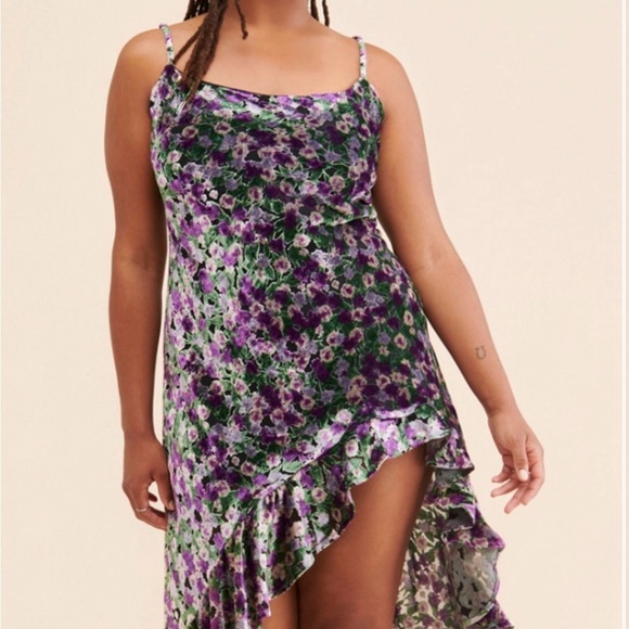 Anthropologie The Wolf Gang Rhapsody assemetrical burnout velvet dress, goth - Picture 2 of 5